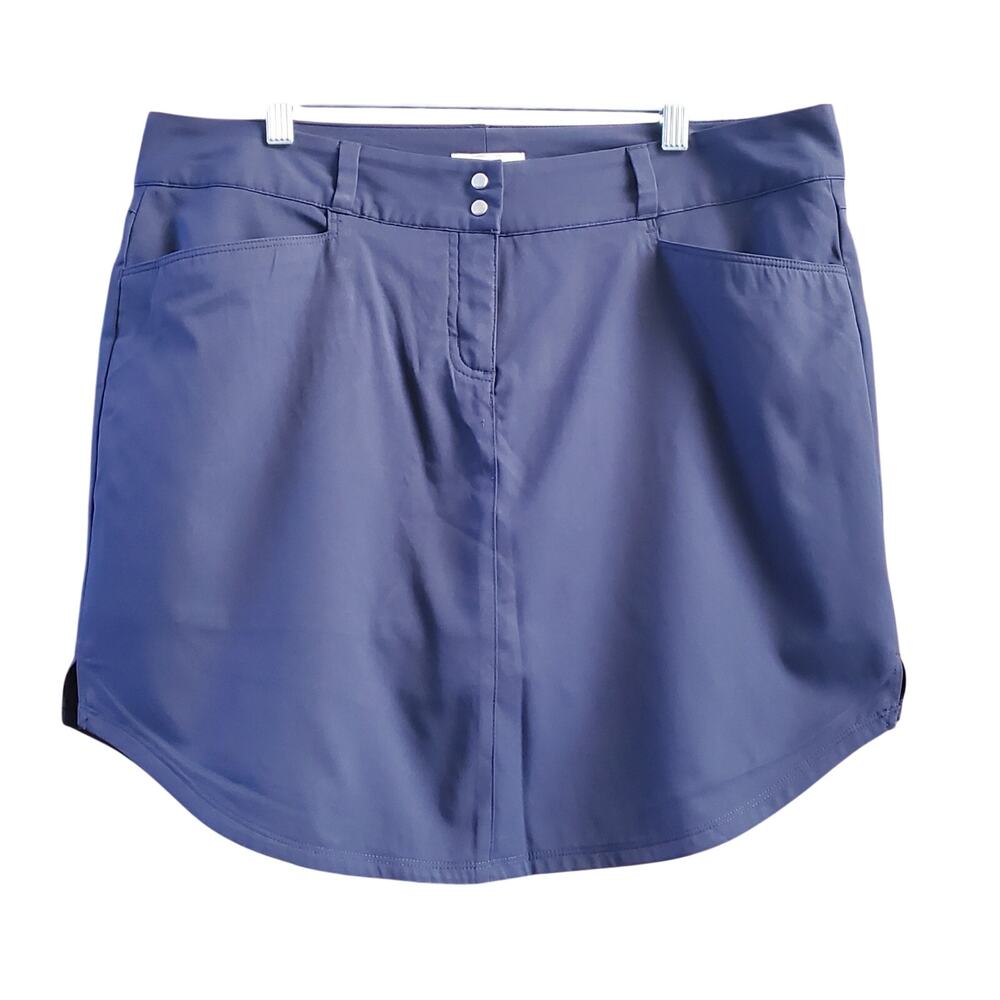 Adidas Golf Skort Womens 14 Navy Blue Curved Hem Pickelball Performance